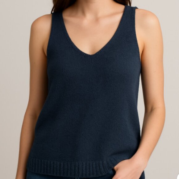DYI Women's Sweater Tank Top Navy Size Medium - Picture 1 of 8